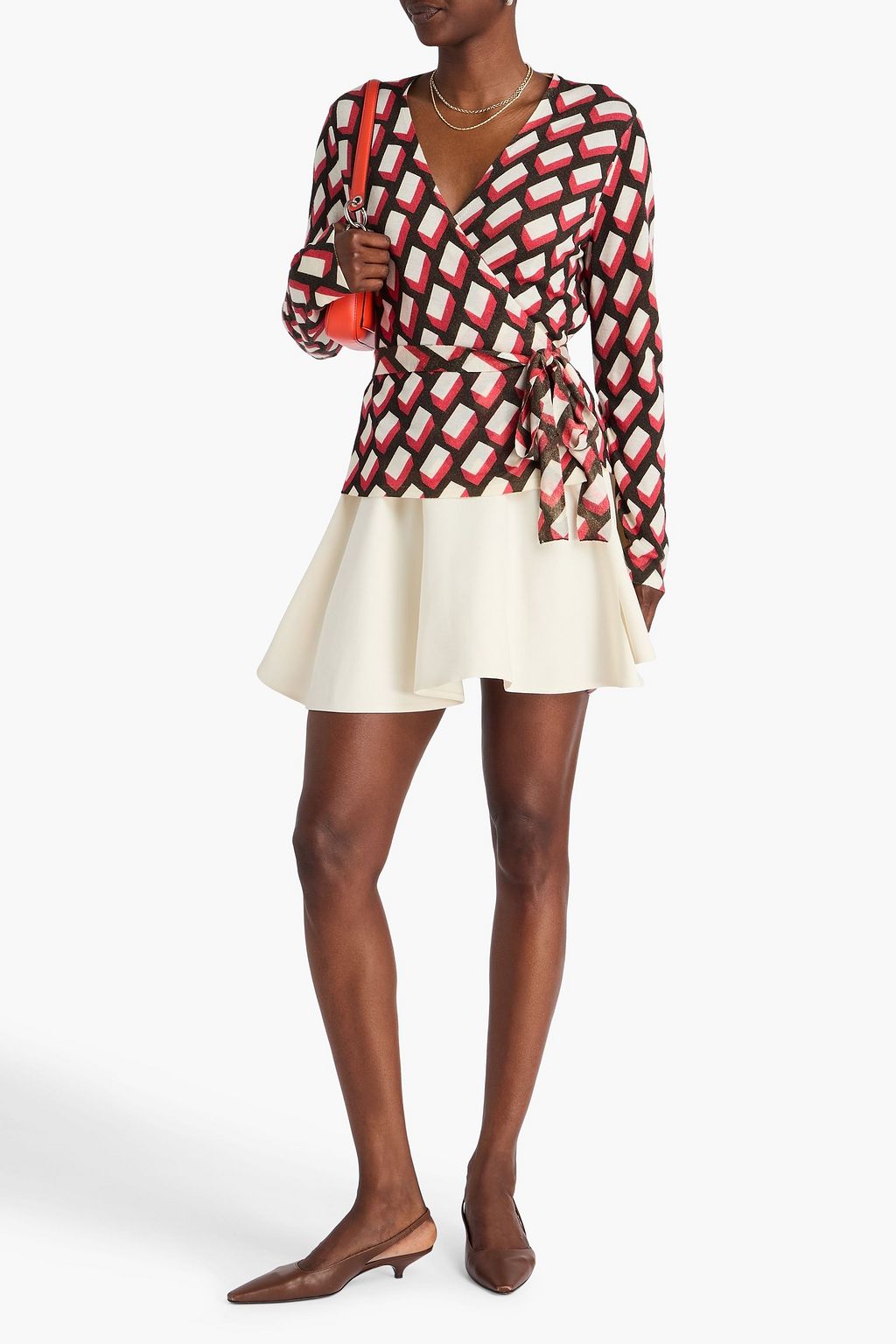 DIANE VON FURSTENBERG Vincente printed wool wrap cardigan