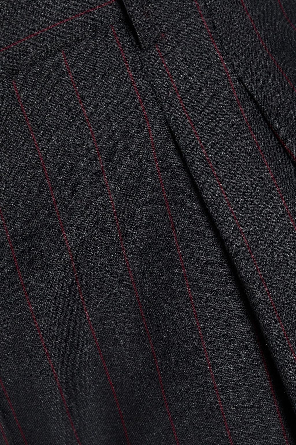 LOULOU STUDIO ウール ストレートレッグパンツ ピンストライプ