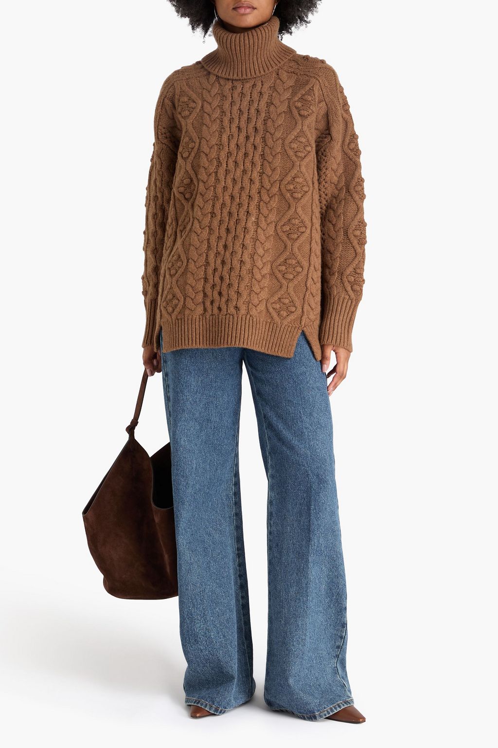 LOULOU STUDIO Anar cable-knit wool and cashmere-blend turtleneck sweater