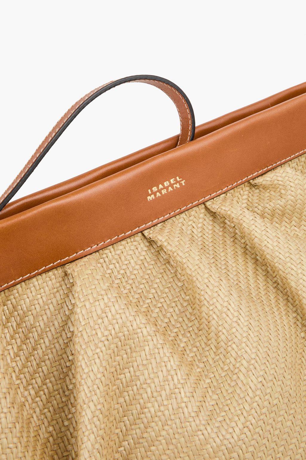ISABEL MARANT Luz leather-trimmed canvas clutch