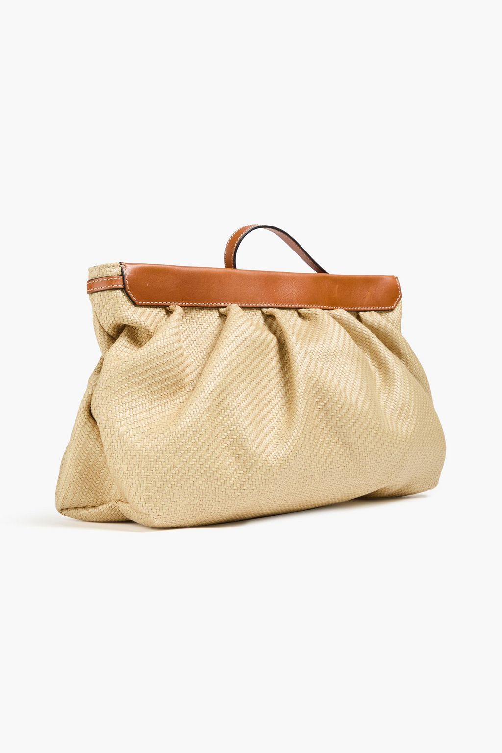 ISABEL MARANT Luz leather-trimmed canvas clutch