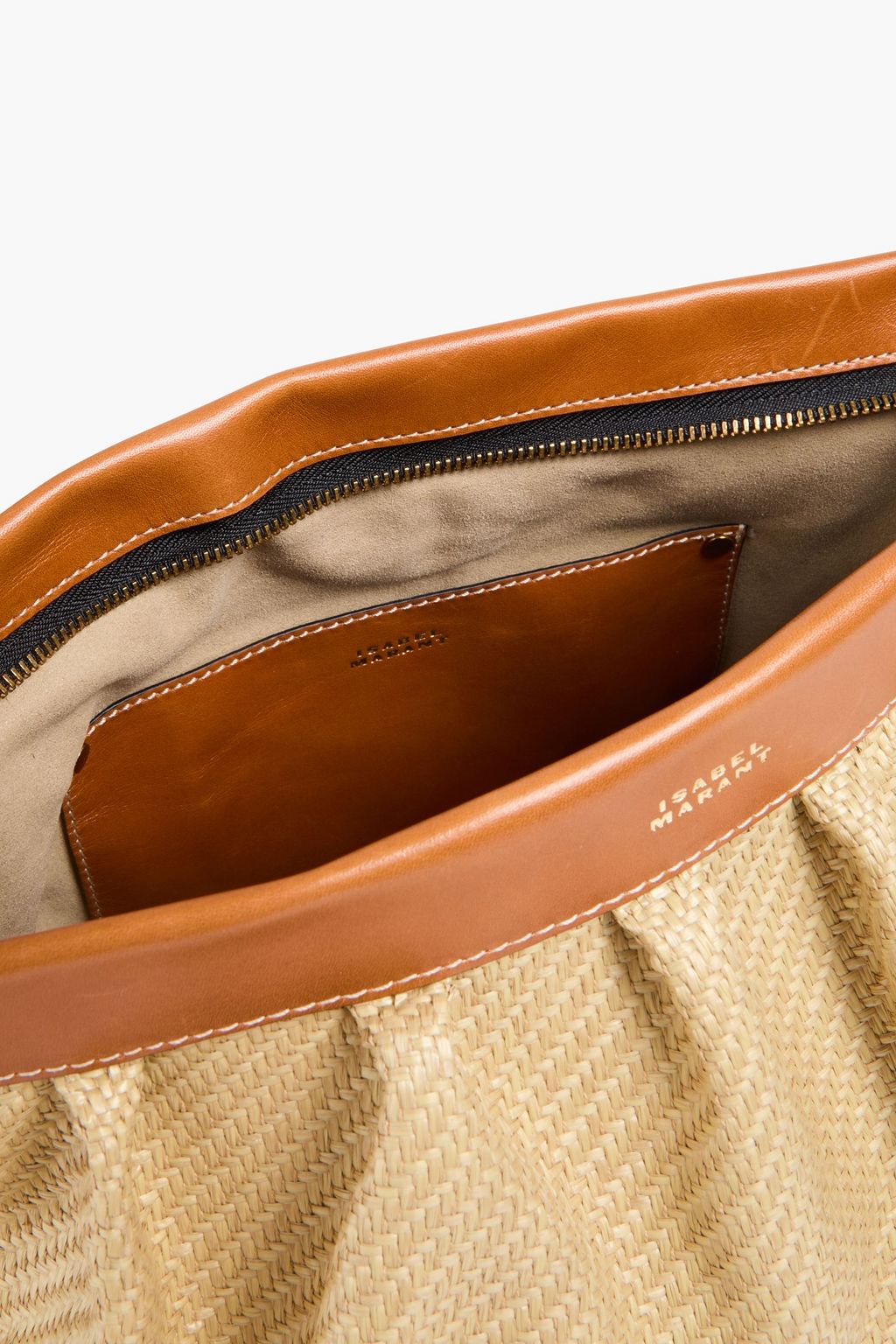 ISABEL MARANT Luz leather-trimmed canvas clutch