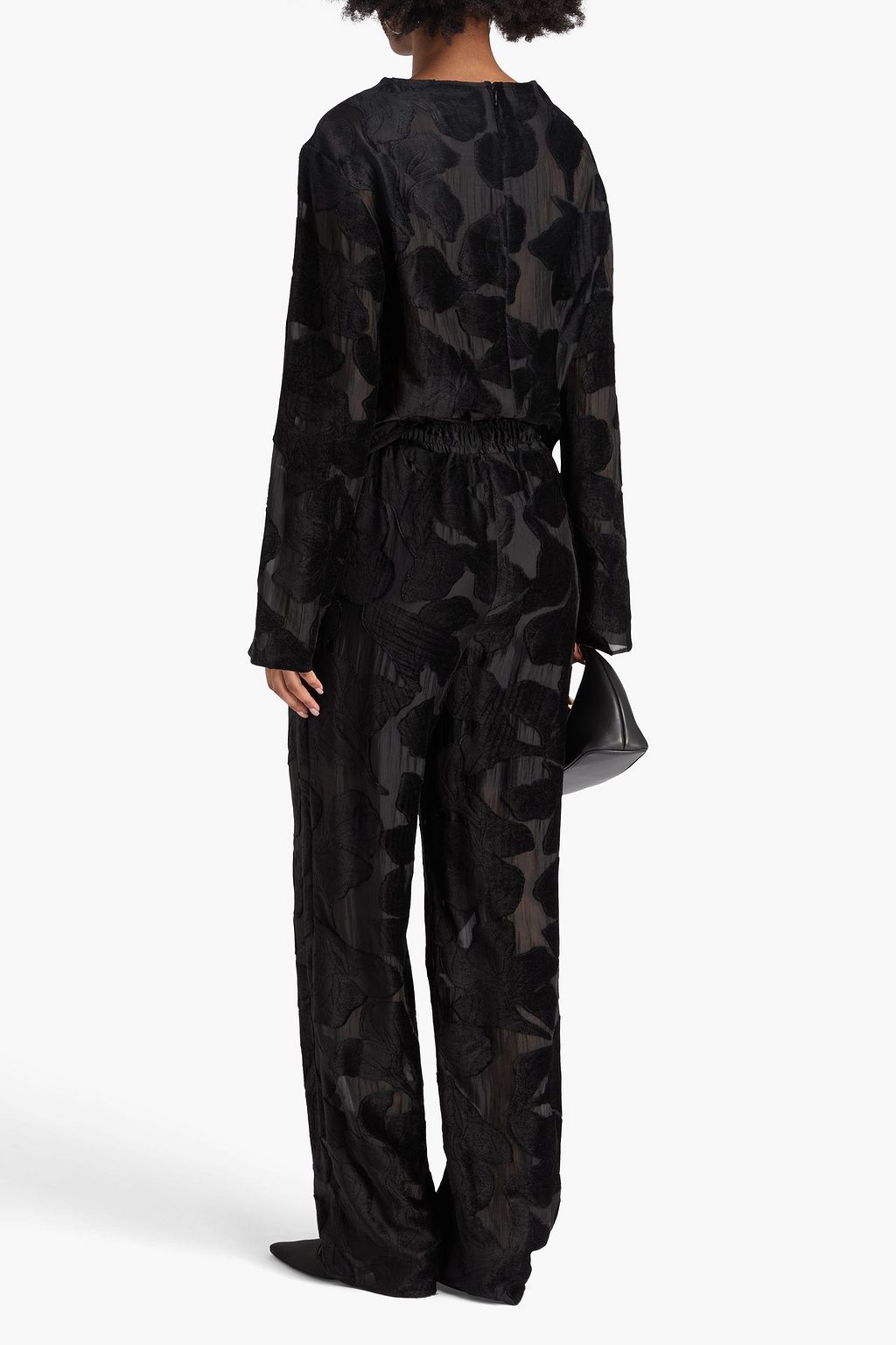LOULOU STUDIO Pares devoré-velvet straight-leg pants