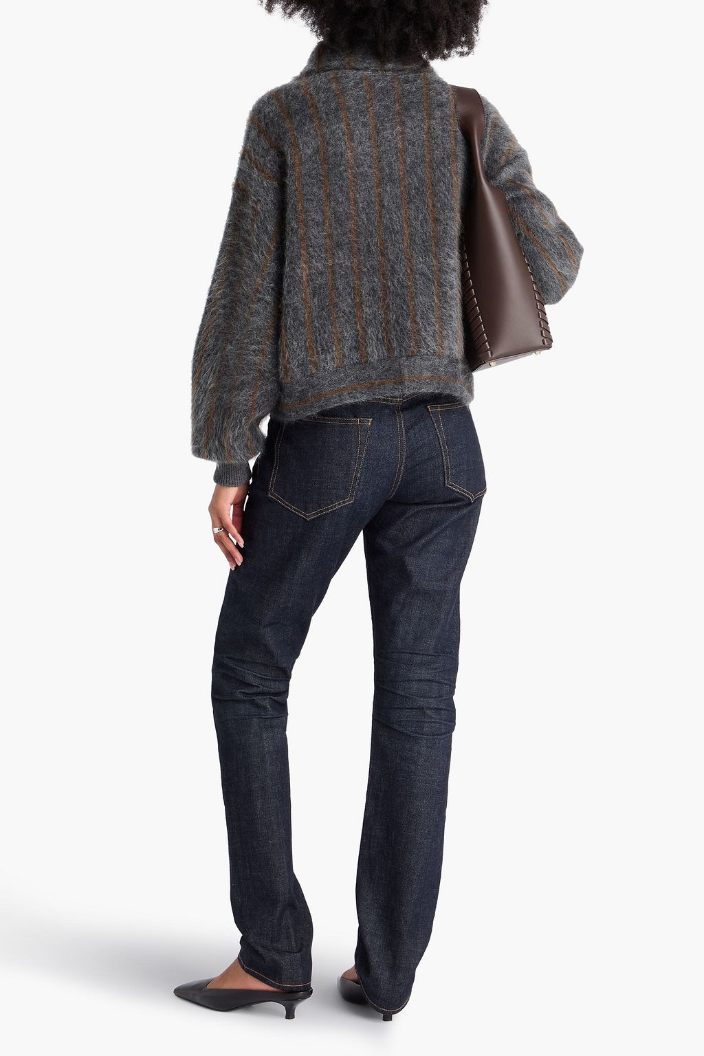 BRUNELLO CUCINELLI Striped brushed knitted cardigan