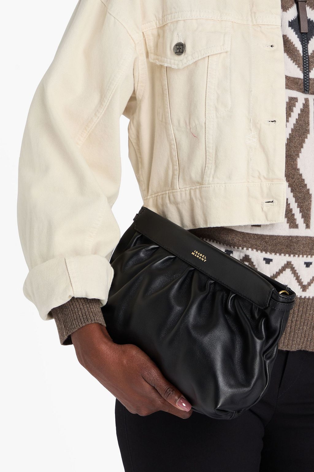 ISABEL MARANT Luz leather clutch
