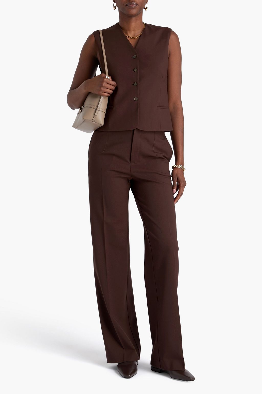 LOULOU STUDIO Teora wool-blend twill vest