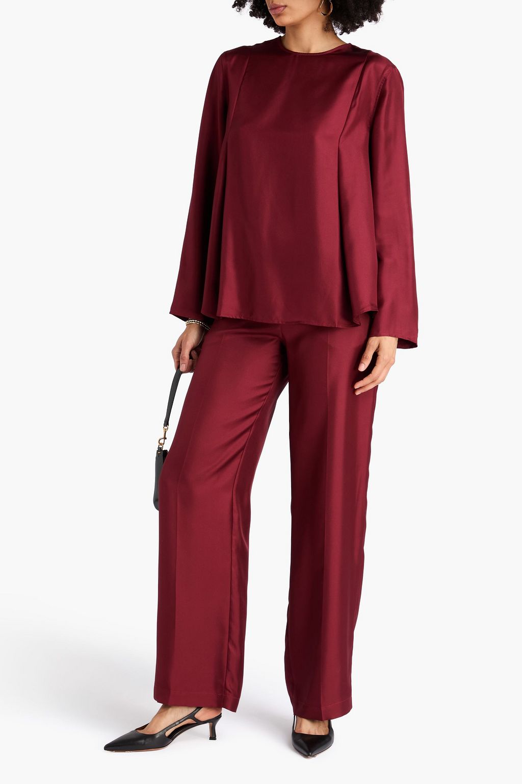 LOULOU STUDIO Adalyn pleated silk-twill top