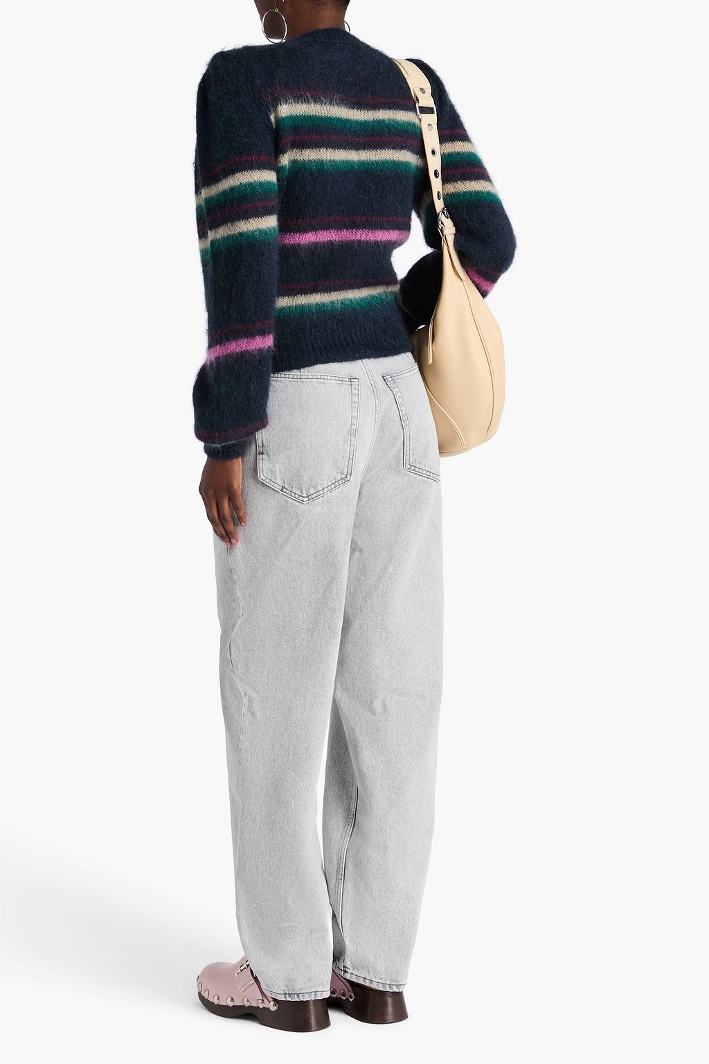 MARANT ÉTOILE 스트라이프 인타르시아 모헤어 혼방 스웨터