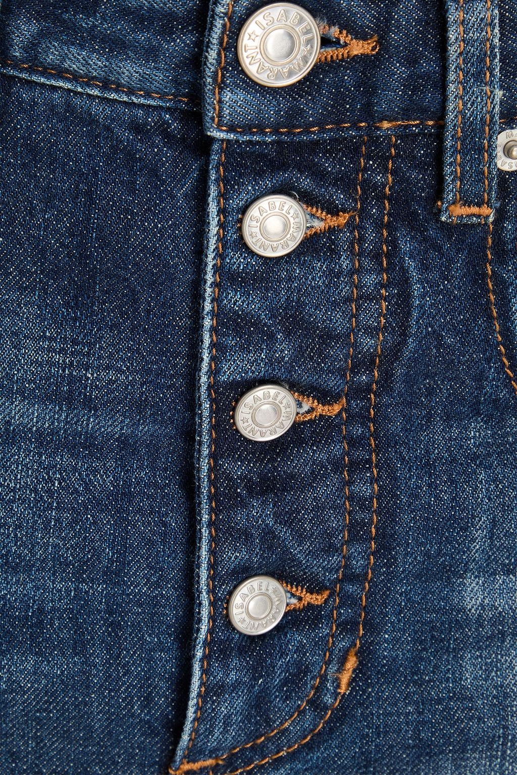 MARANT ÉTOILE ハイライズ ストレートレッグジーンズ 色あせ加工
