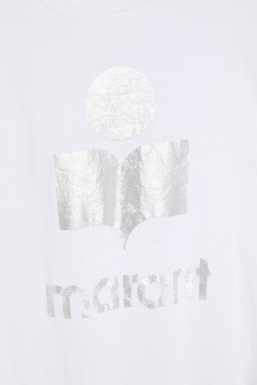 MARANT ÉTOILE T-Shirt „Koldi“ aus Leinen-Jersey in Metallic-Optik mit Print