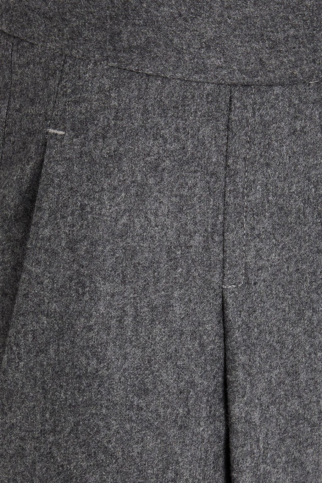 LOULOU STUDIO Juno pleated wool-blend flannel wide-leg pants
