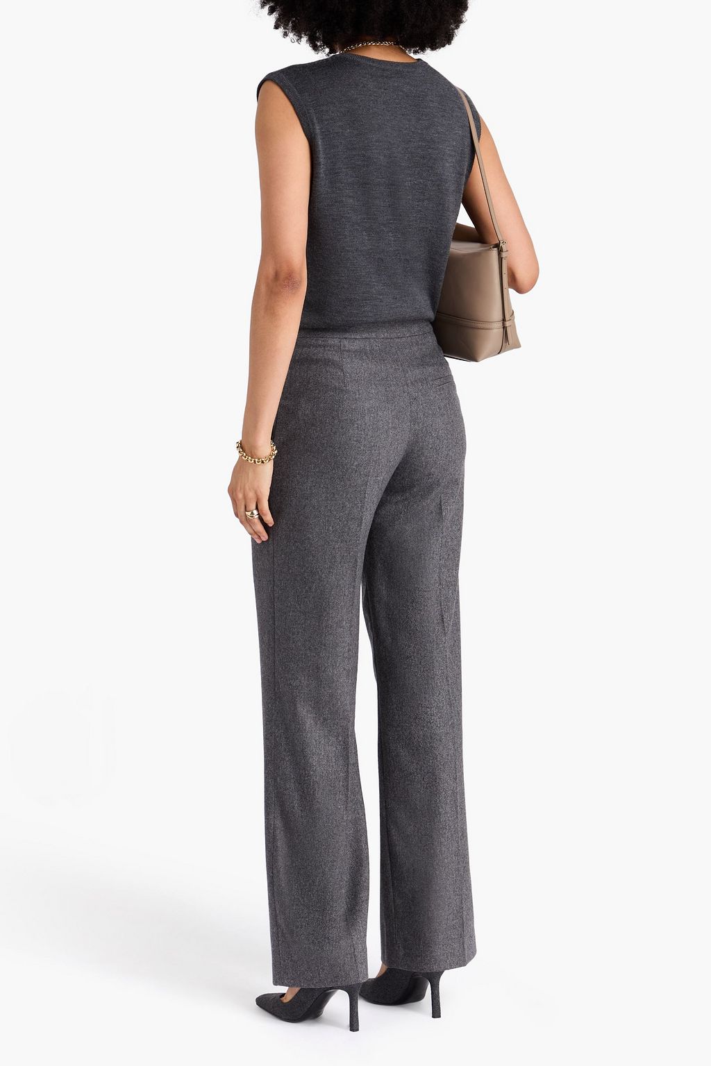 LOULOU STUDIO Juno pleated wool-blend flannel wide-leg pants