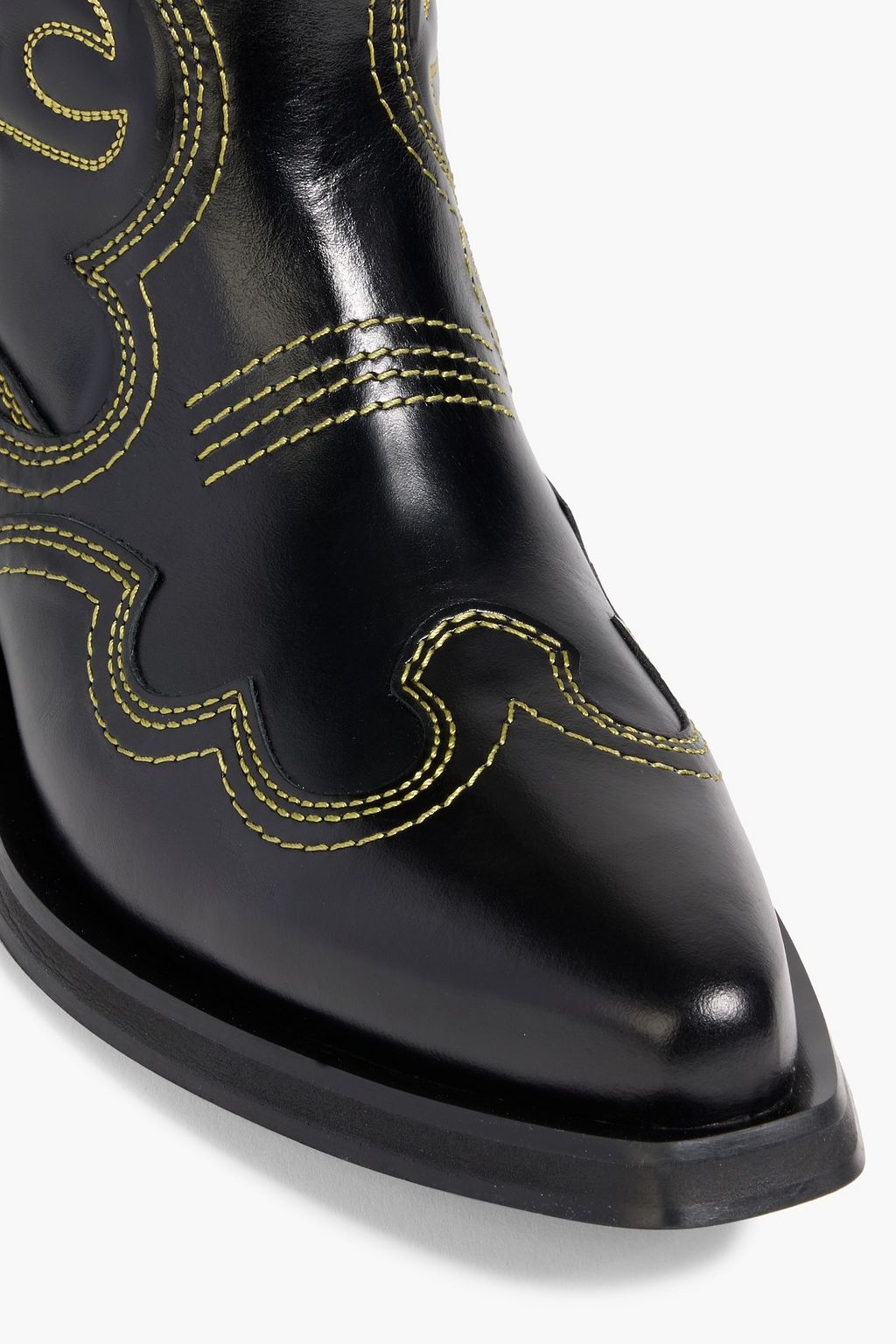 GANNI Embroidered leather cowboy boots