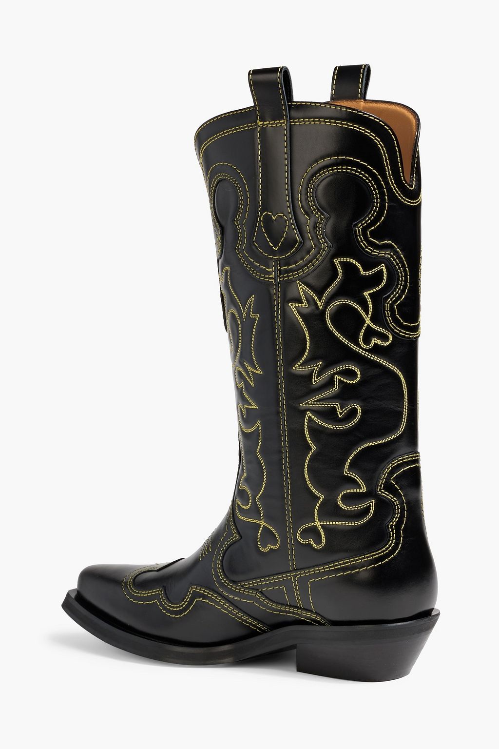 GANNI Embroidered leather cowboy boots