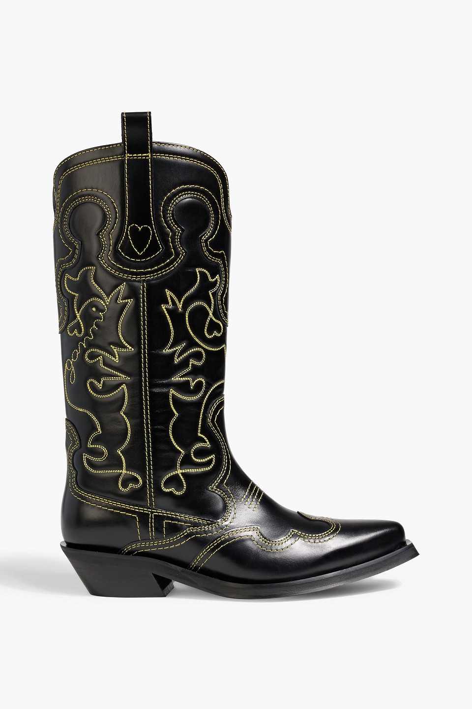 Embroidered leather cowboy boots