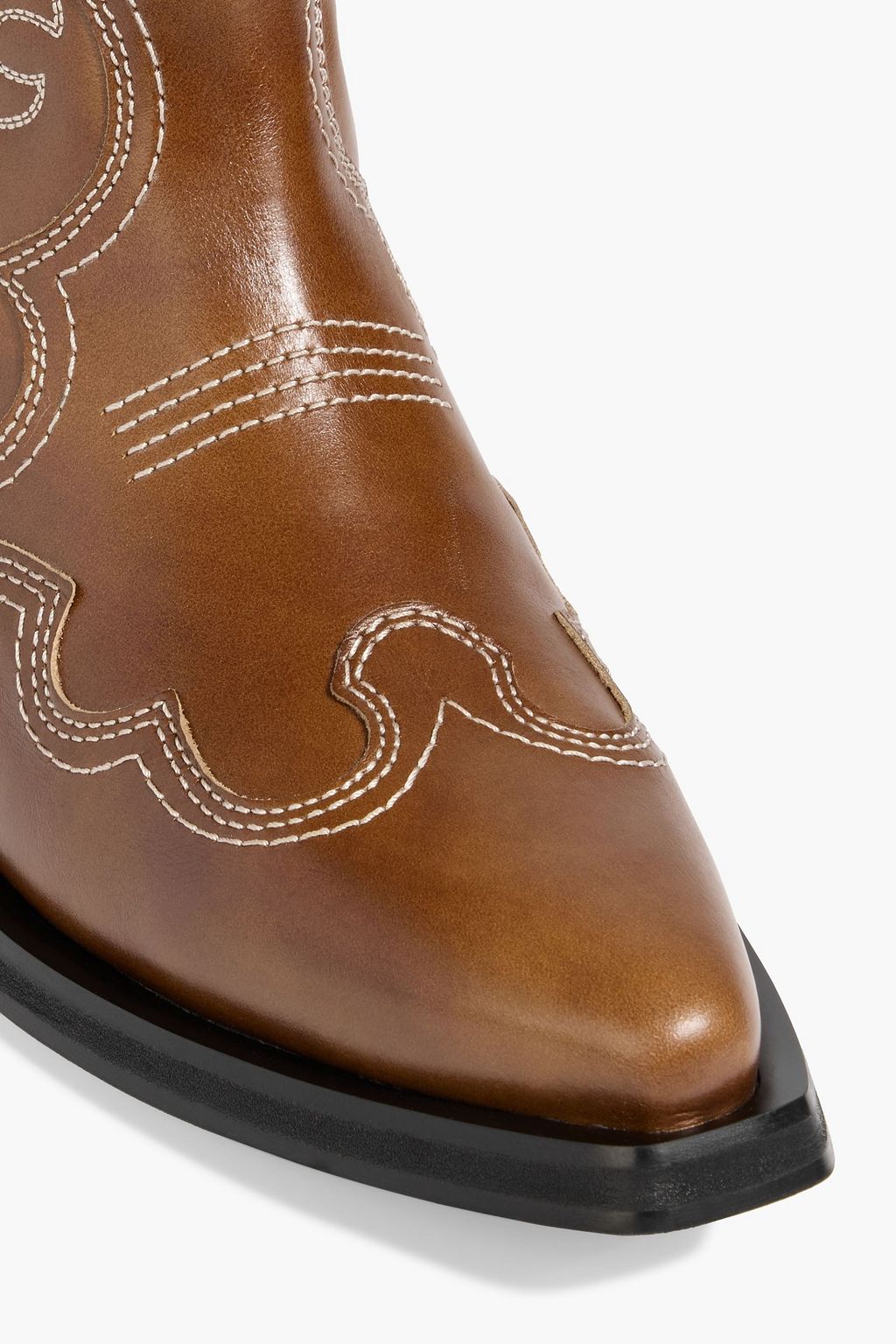 GANNI Embroidered leather cowboy boots
