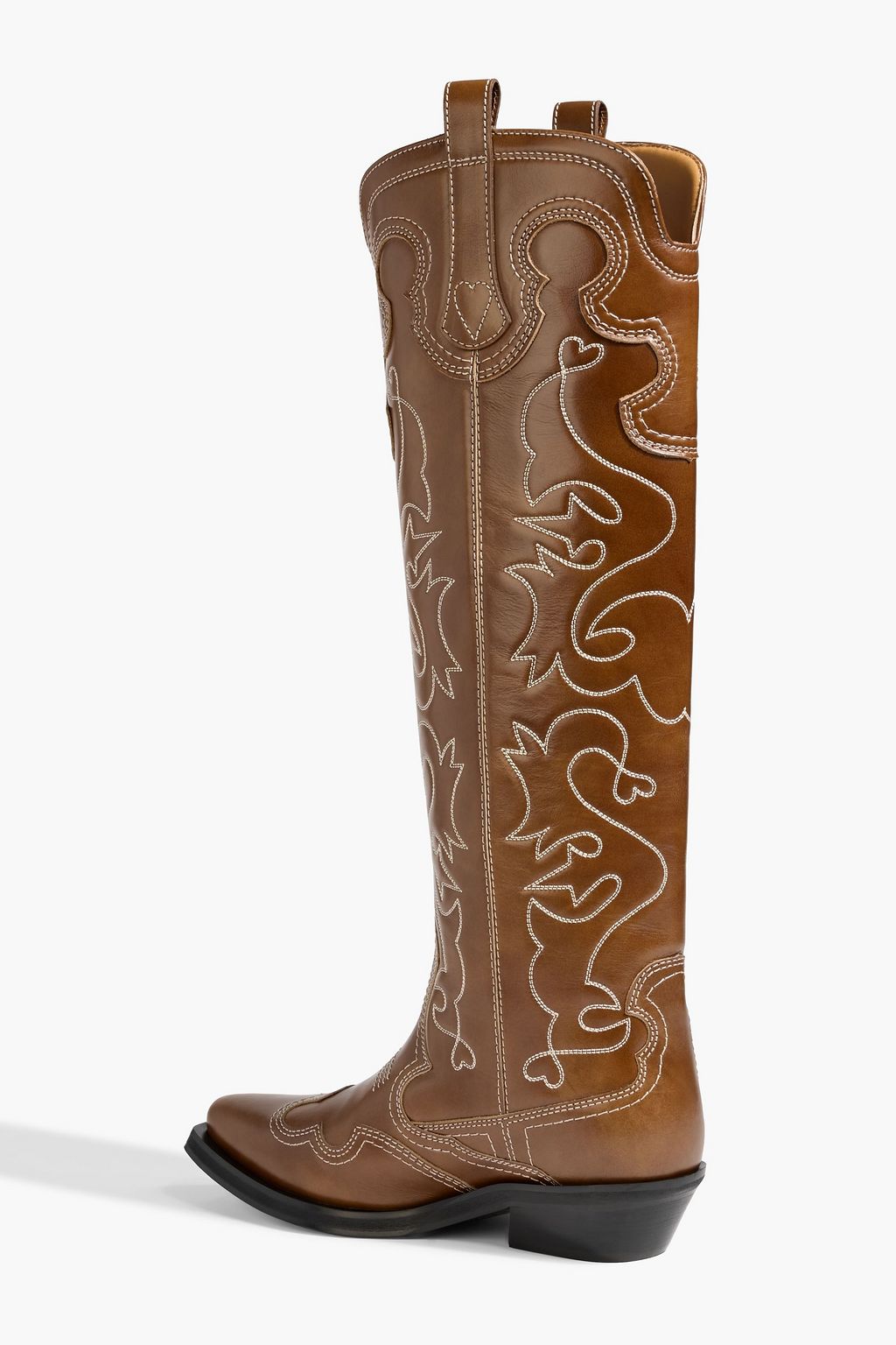 GANNI Embroidered leather cowboy boots