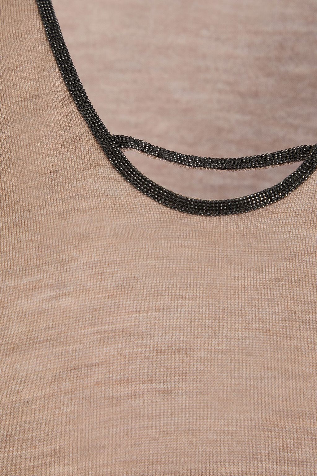 BRUNELLO CUCINELLI Weste aus einer Kaschmir-Seidenmischung mit Cut-outs und Zierperlen