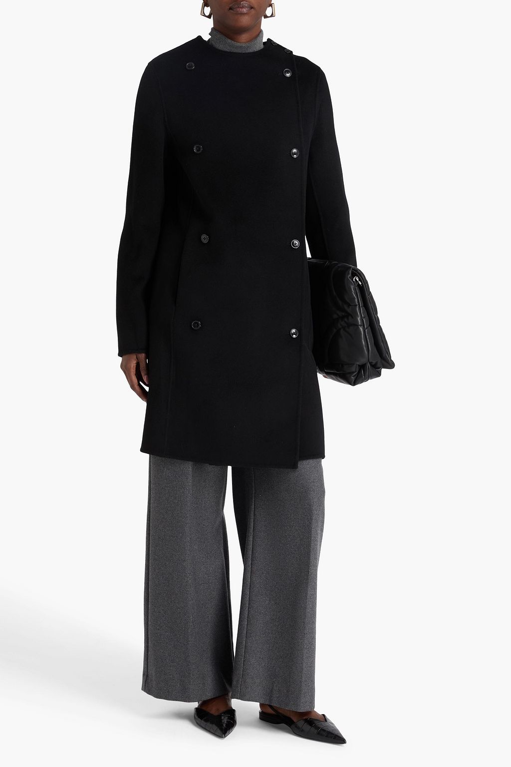 LOULOU STUDIO Fedra double-breasted brushed wool and cashmere-blend felt coat