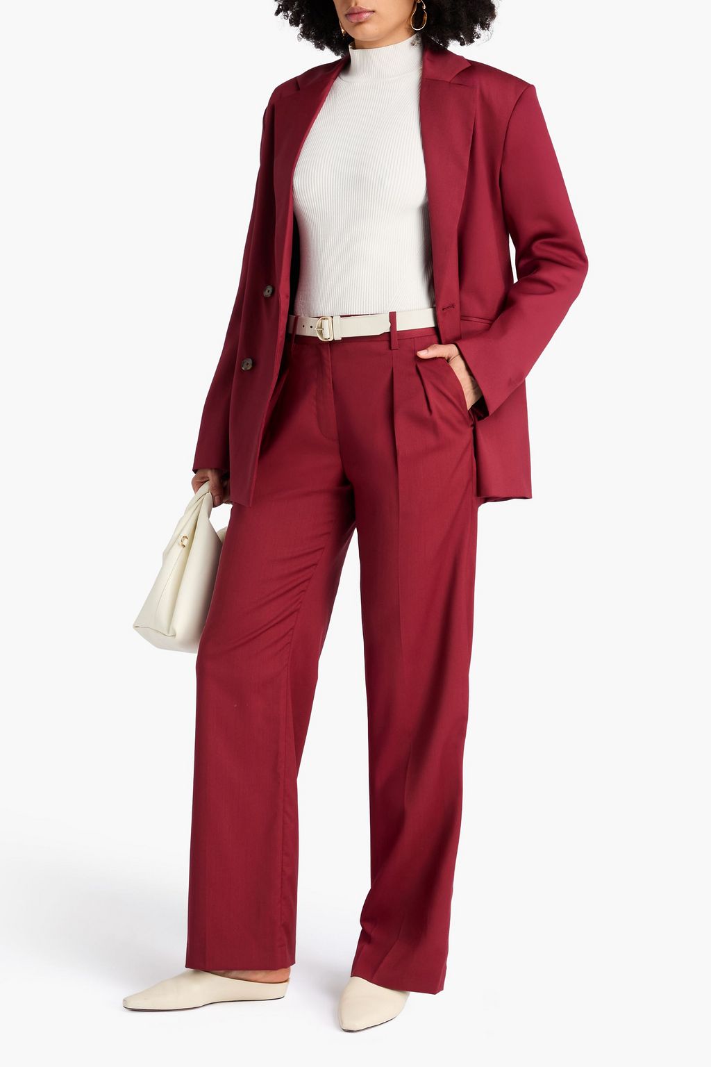 LOULOU STUDIO Sbiru pleated wool-twill wide-leg pants