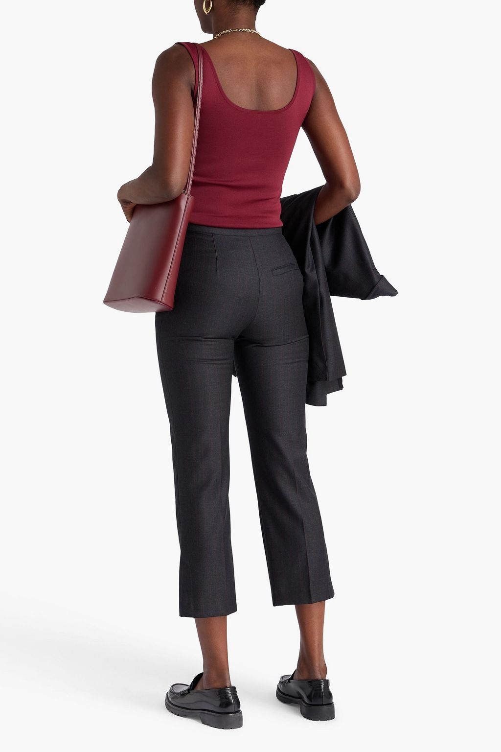 LOULOU STUDIO Fira Cropped Hose mit geradem Bein aus Woll-Twill mit Nadelstreifen
