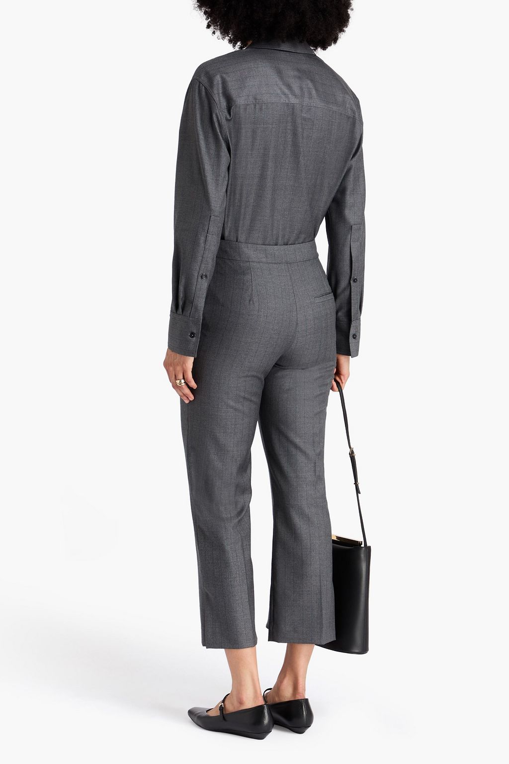 LOULOU STUDIO Fira cropped pinstriped wool-twill straight-leg pants
