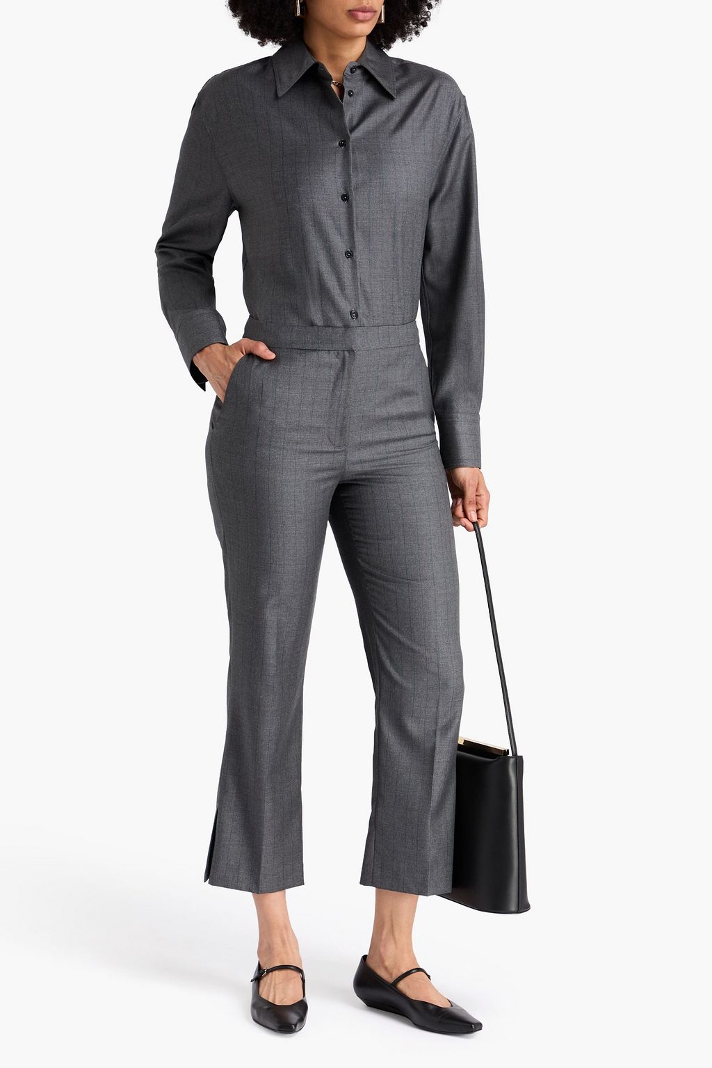 LOULOU STUDIO Fira cropped pinstriped wool-twill straight-leg pants