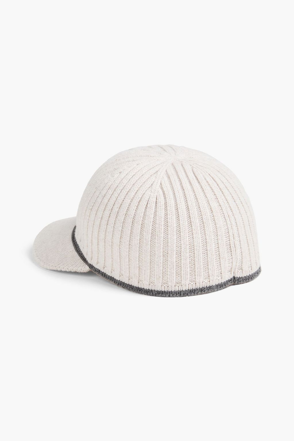 BRUNELLO CUCINELLI Baseballcap aus Rippstrick mit Zierperlen