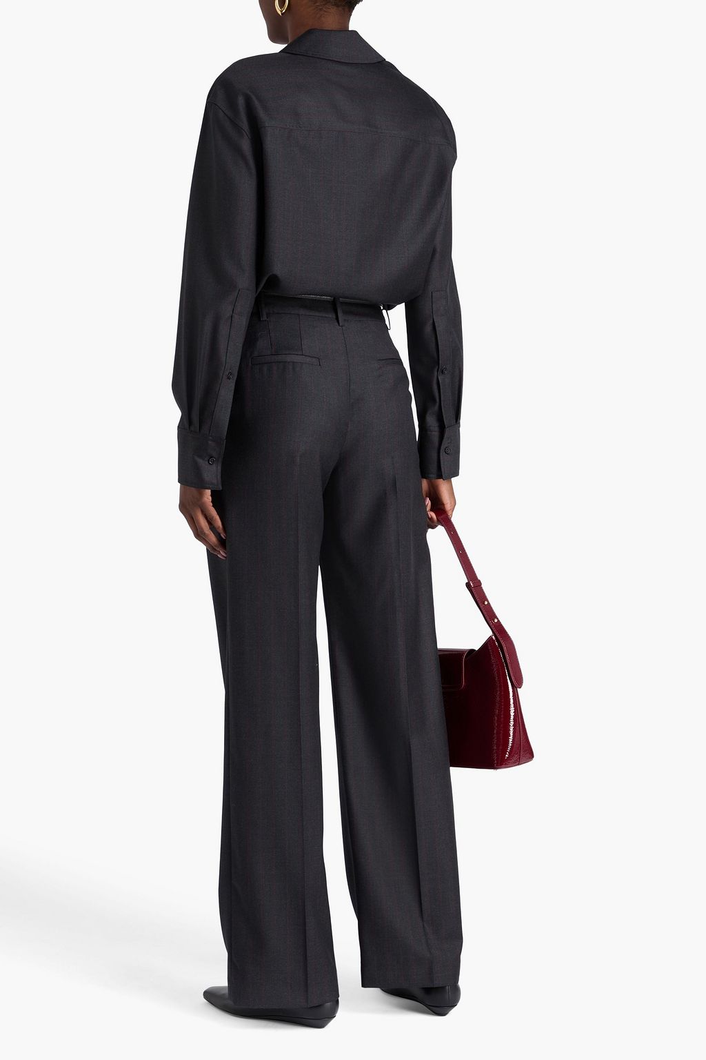 LOULOU STUDIO Gisele pinstriped wool-twill shirt