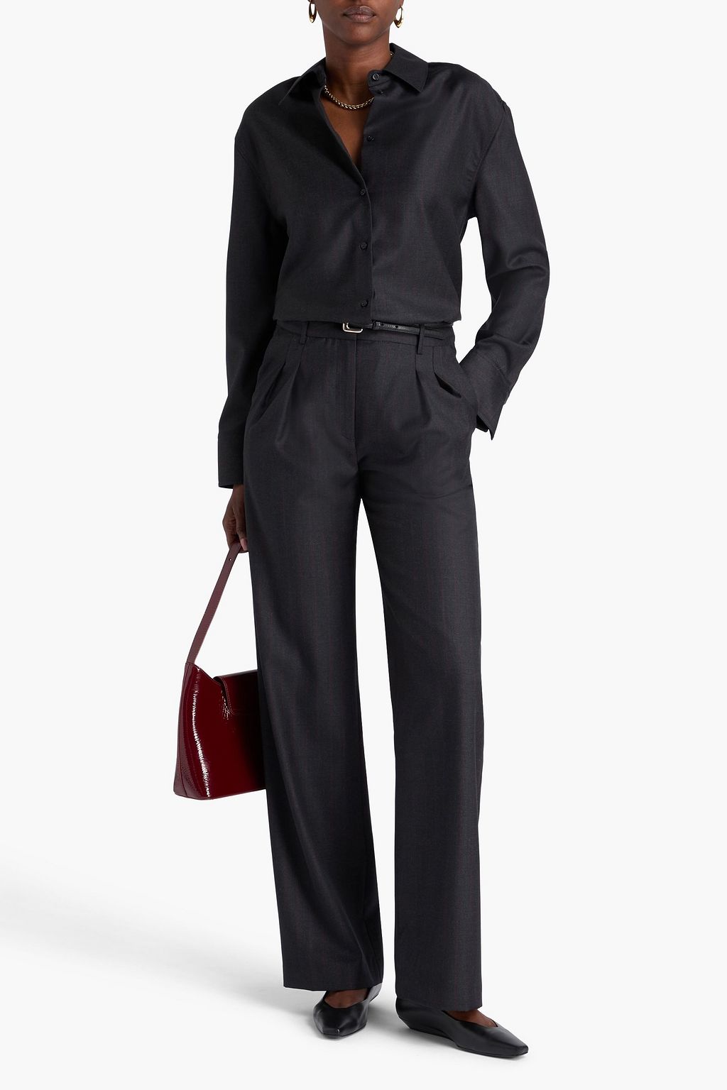 LOULOU STUDIO Gisele pinstriped wool-twill shirt