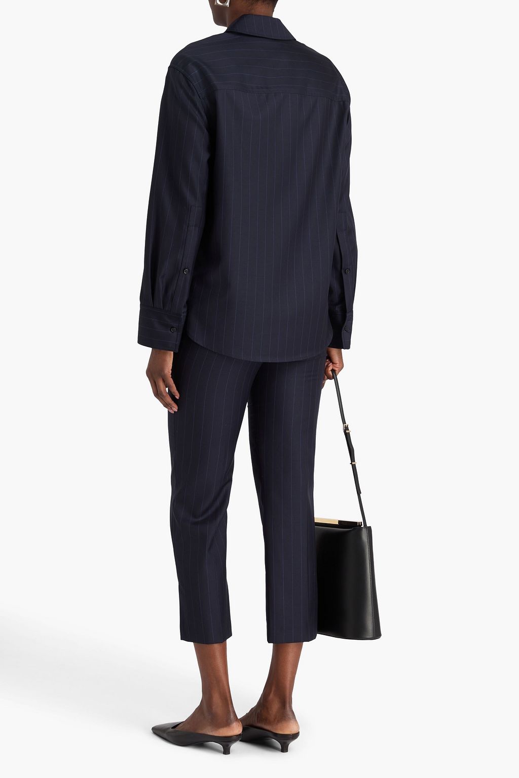 LOULOU STUDIO Gisele pinstriped wool-twill shirt
