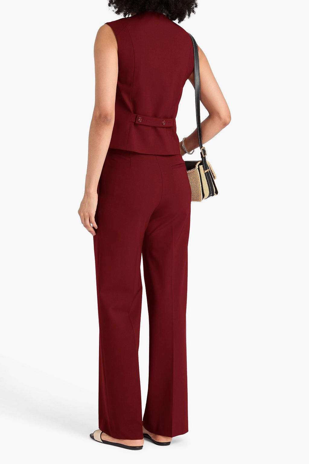 LOULOU STUDIO Vys Hose mit weitem Bein aus Twill aus einer Wollmischung