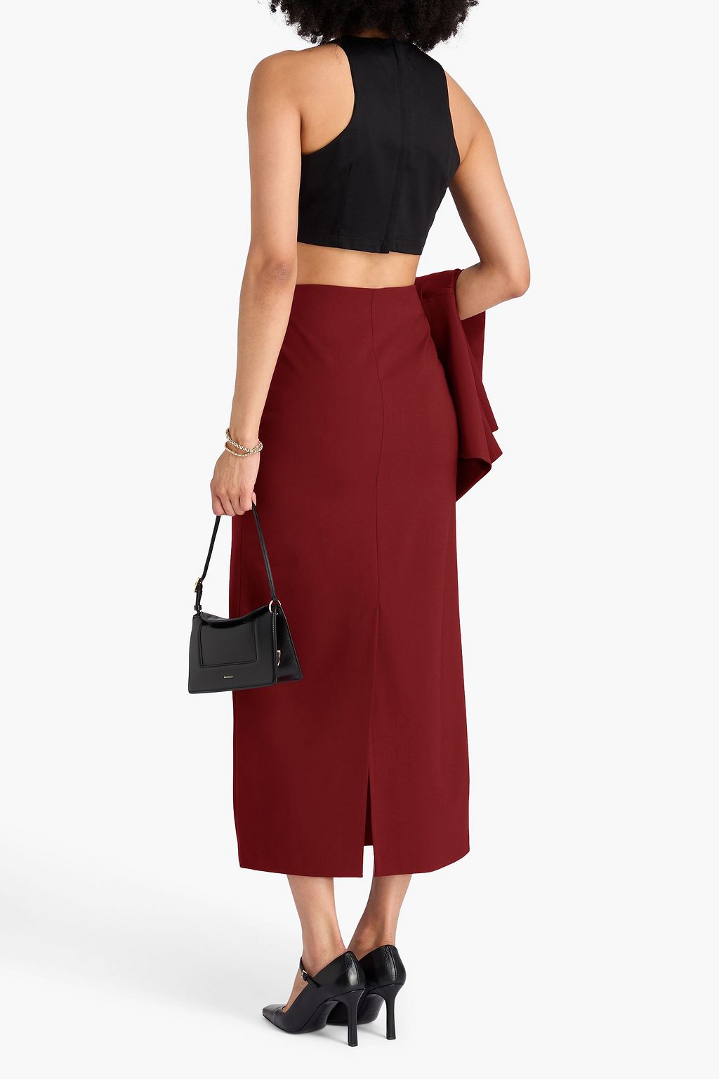 LOULOU STUDIO Samos Midirock aus Twill aus einer Wollmischung