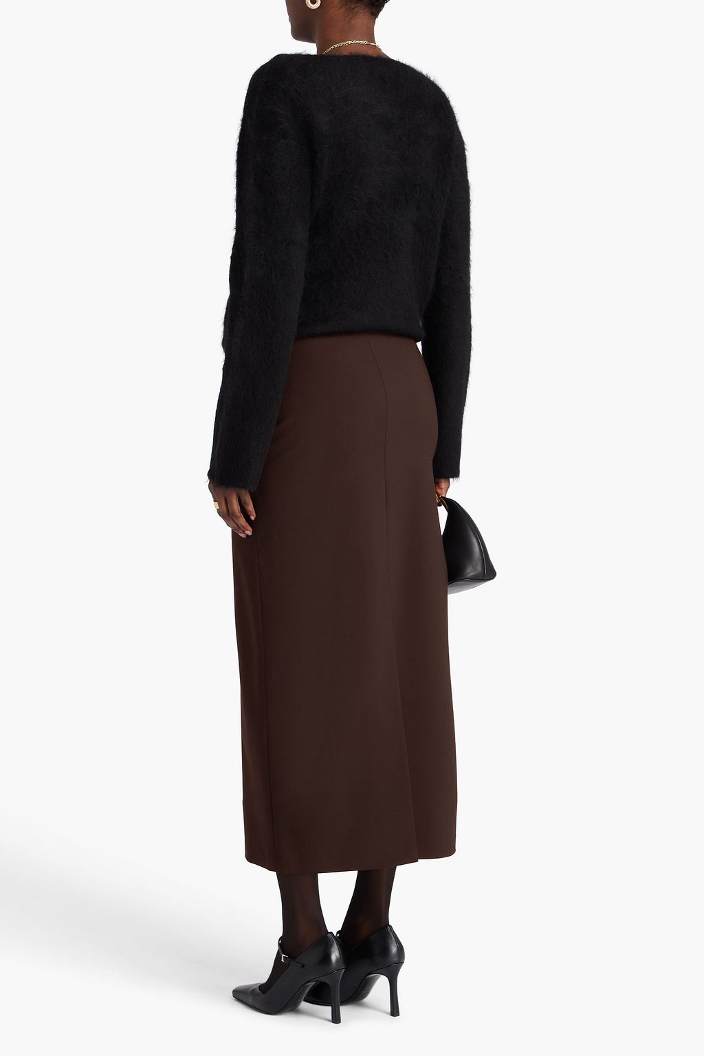 LOULOU STUDIO Samos Midirock aus Twill aus einer Wollmischung