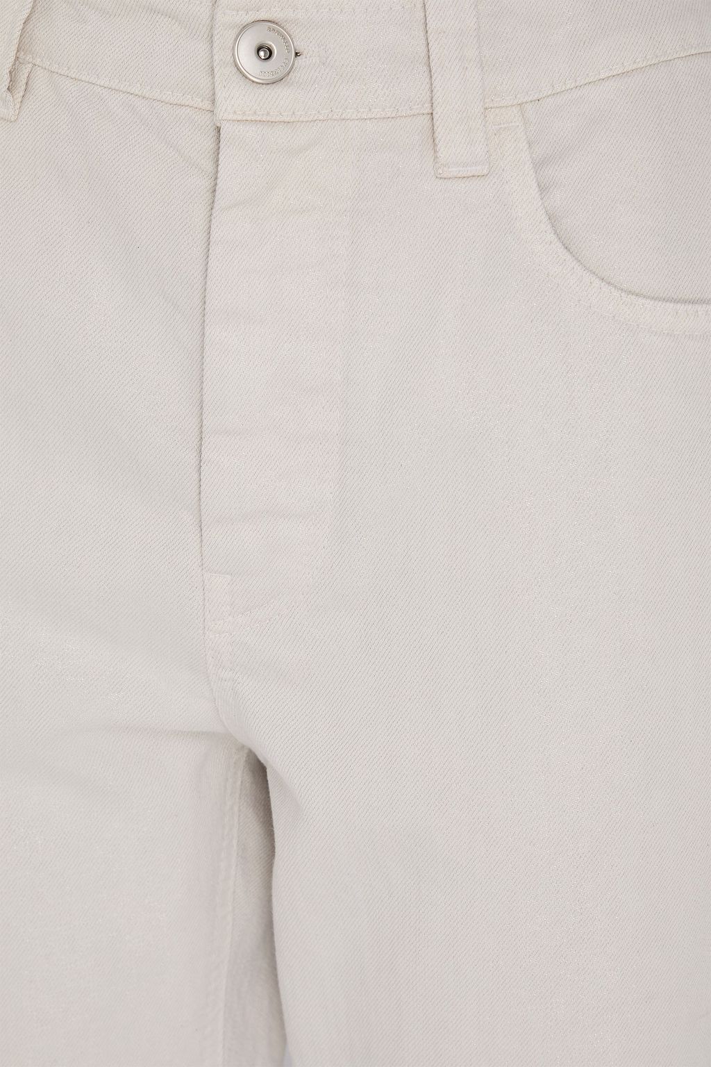 BRUNELLO CUCINELLI Bead-embellished metallic high-rise tapered jeans