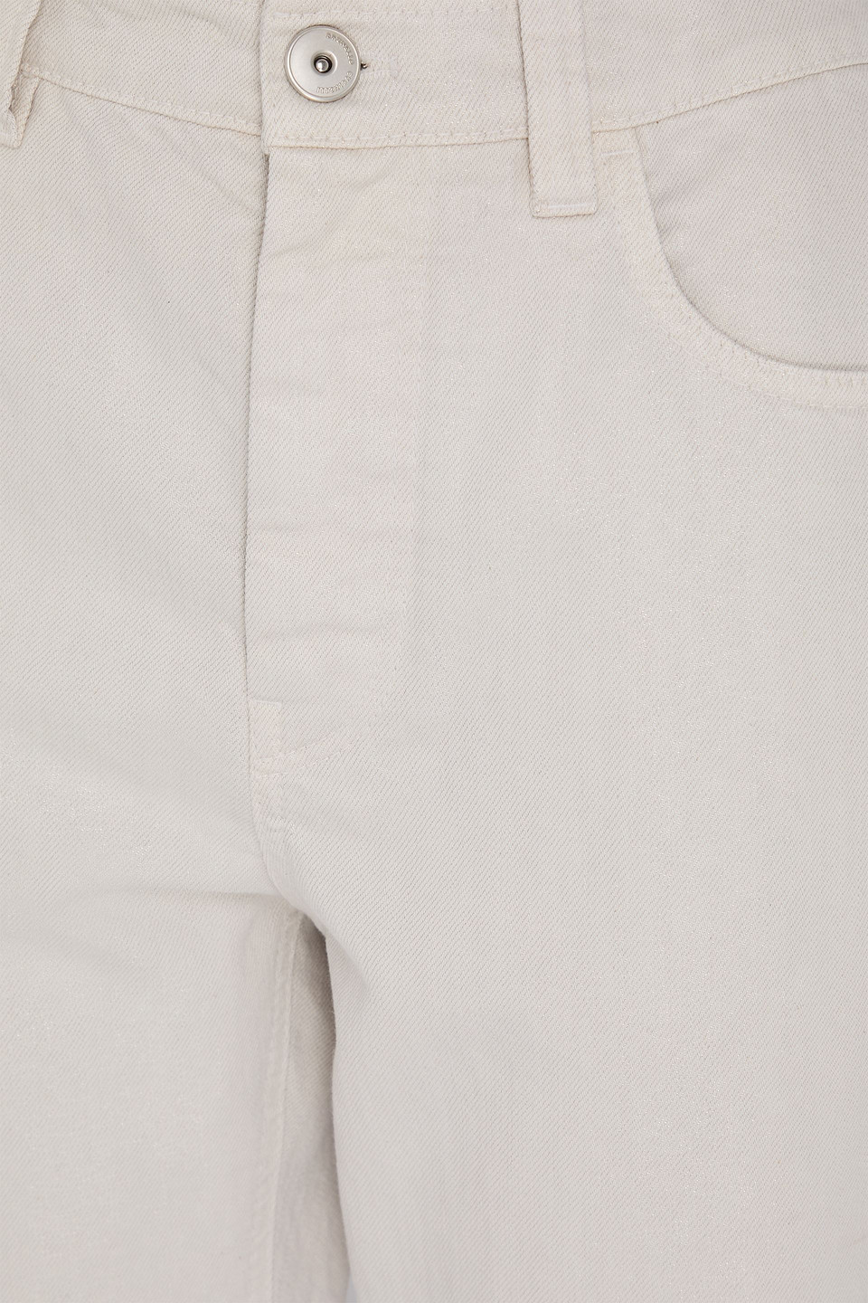 Brunello Cucinelli Bead-embellished Metallic High-rise Tapered Jeans In Neutral