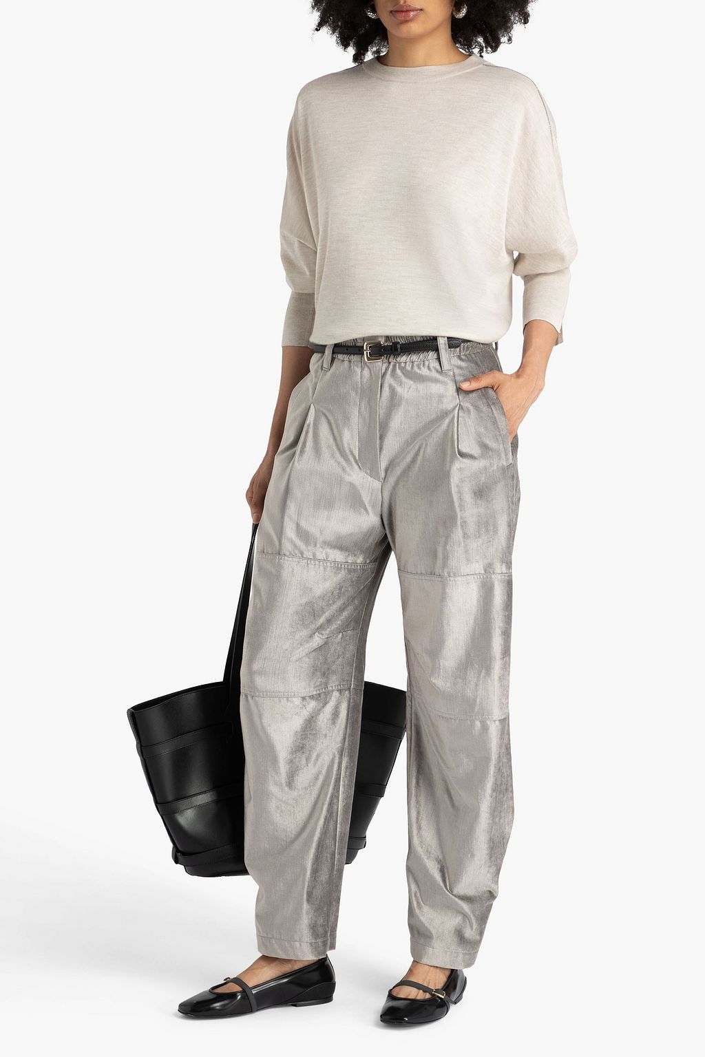 BRUNELLO CUCINELLI Cotton-blend velvet tapered pants