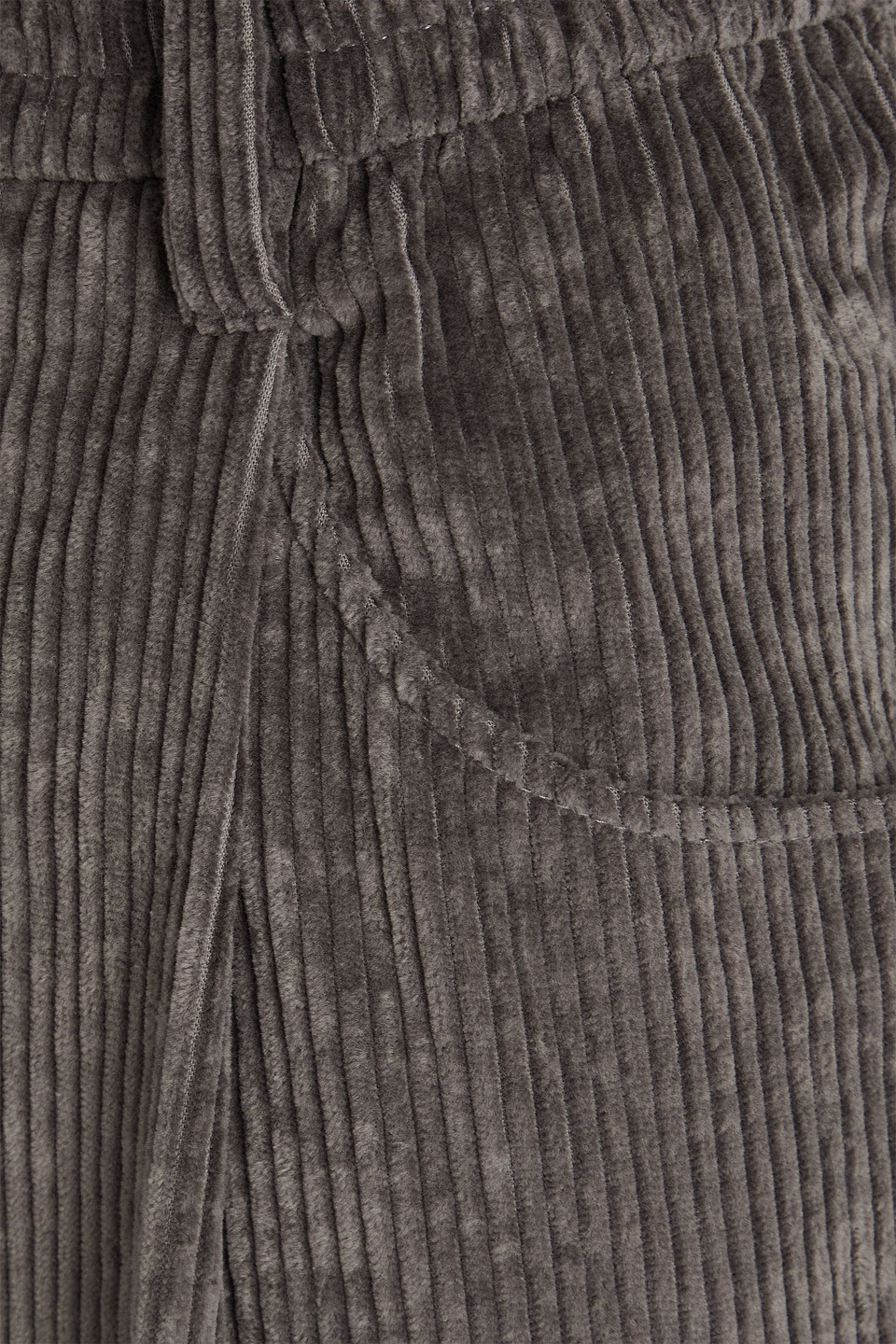 Brunello Cucinelli Pleated Cotton-blend Corduroy Tapered Pants In Gray