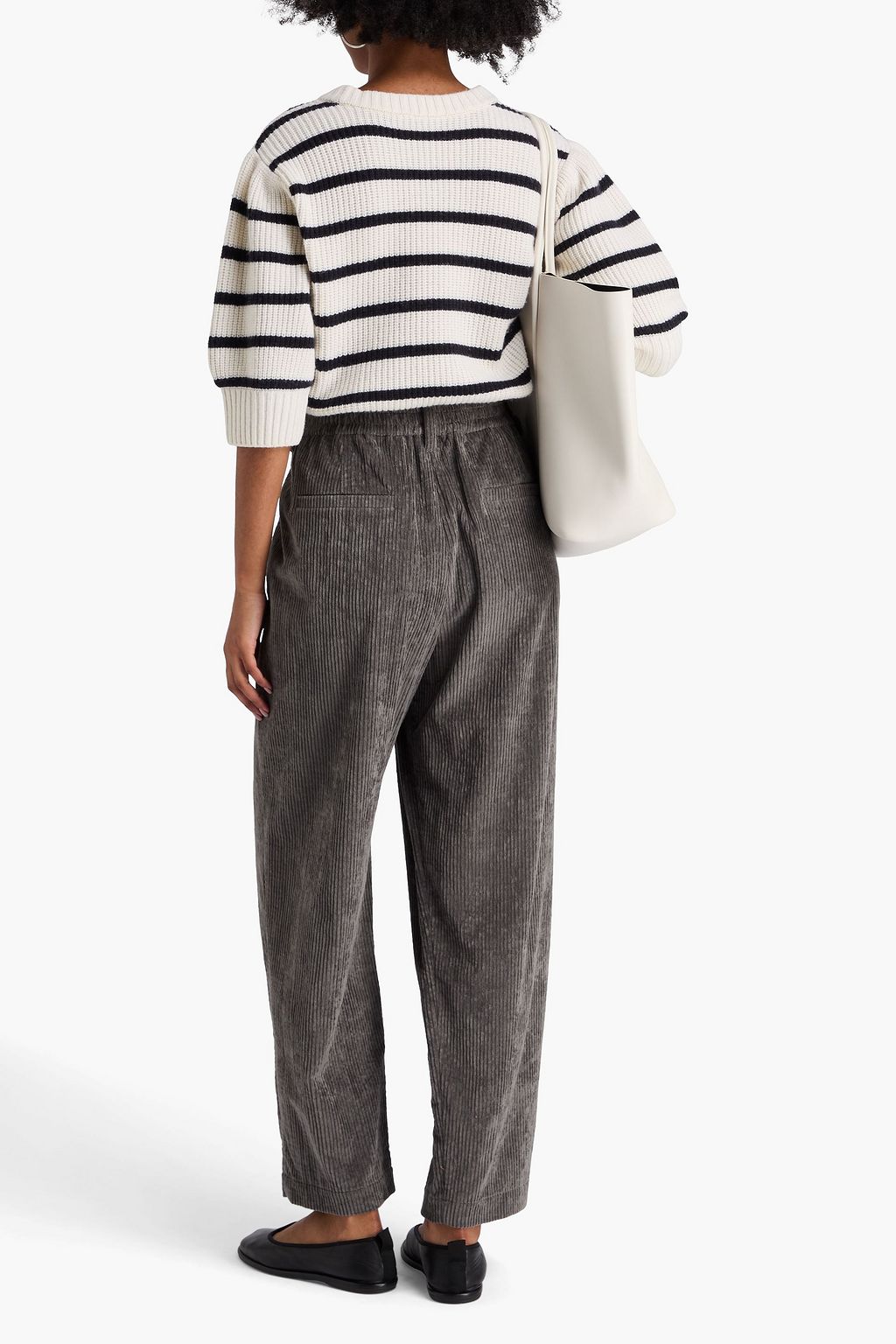 BRUNELLO CUCINELLI コットン混コーデュロイ テーパードパンツ タック入り