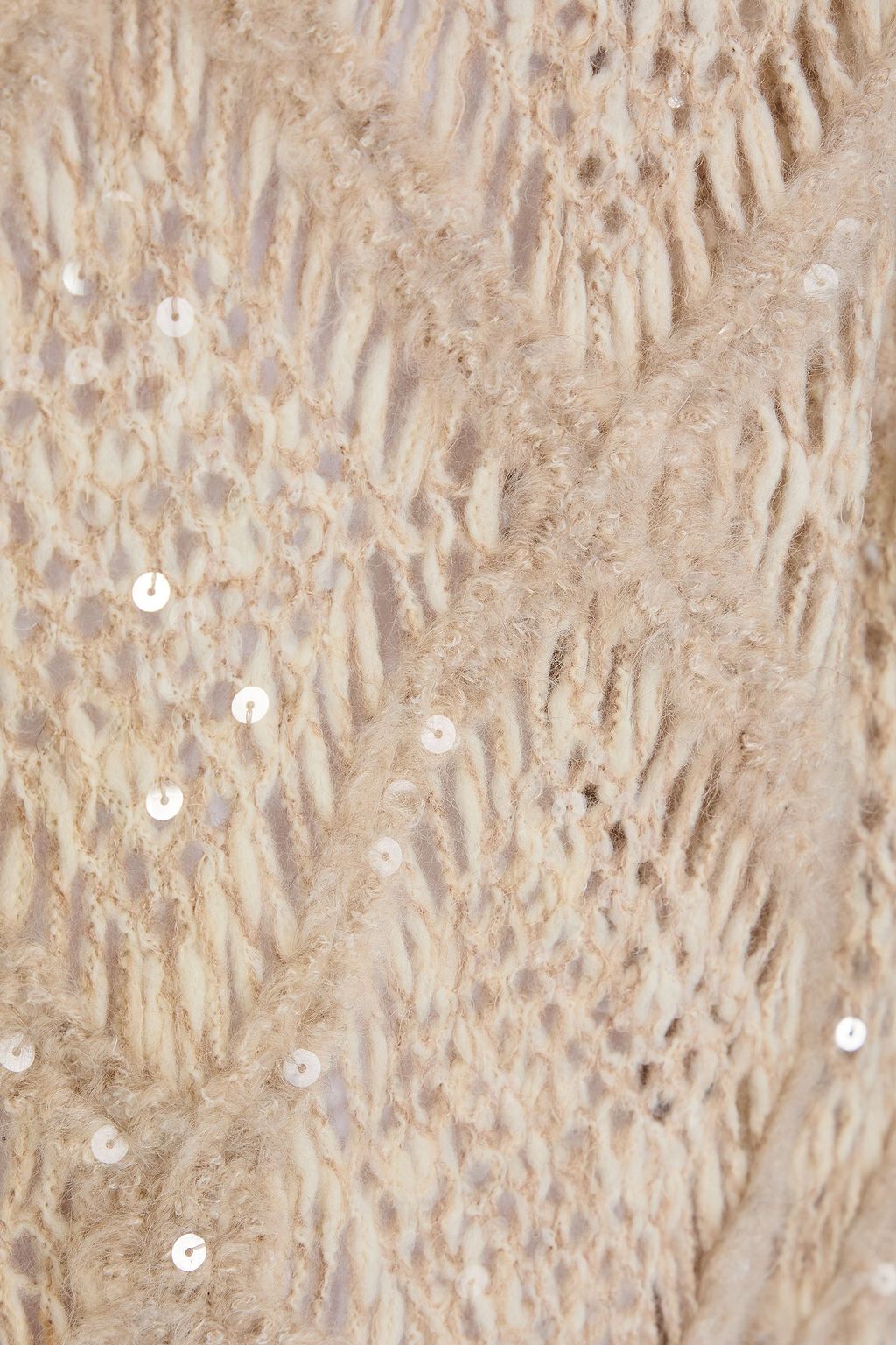 BRUNELLO CUCINELLI Sequin-embellished open-knit sweater