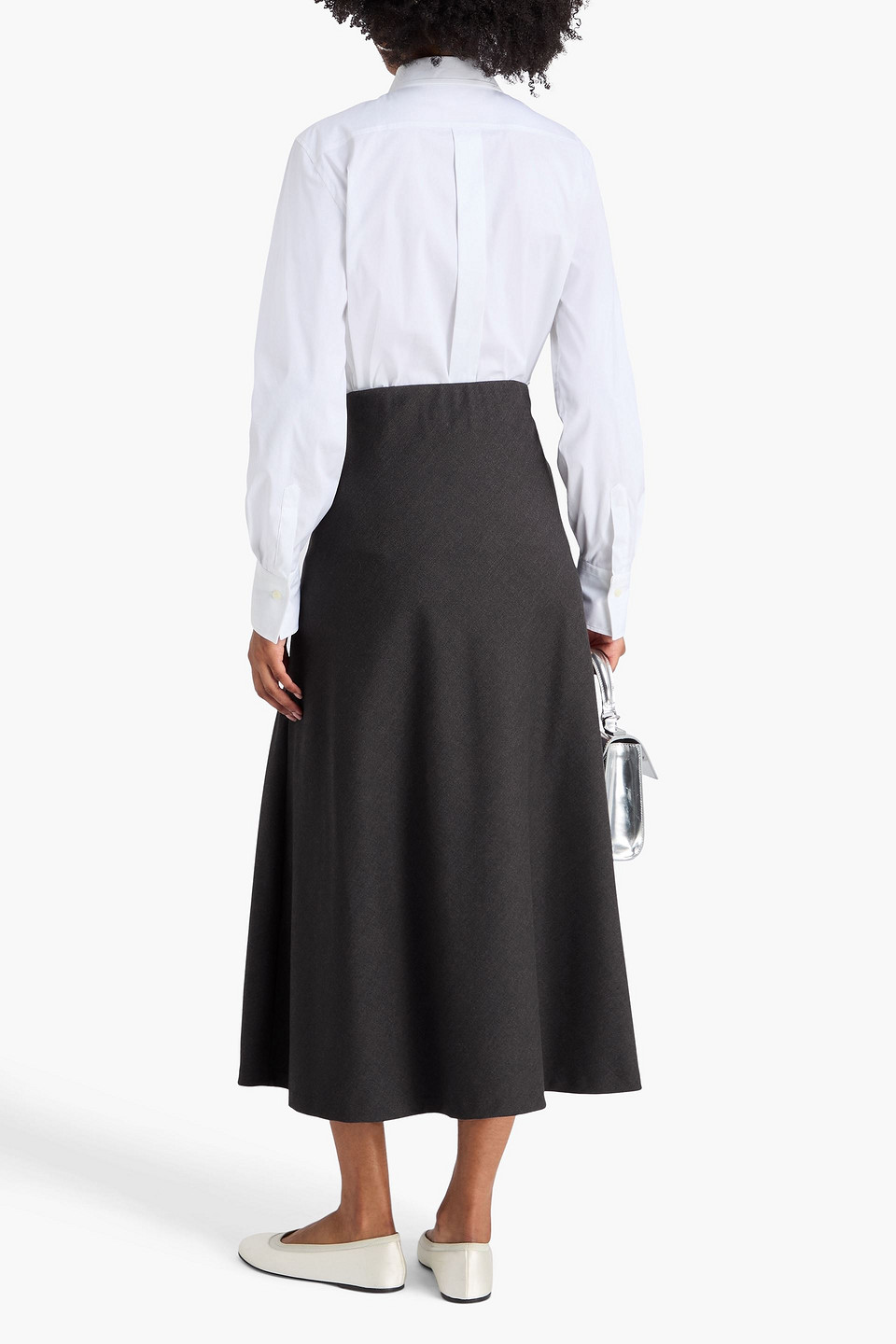 Brunello Cucinelli Wool-blend Twill Midi Skirt