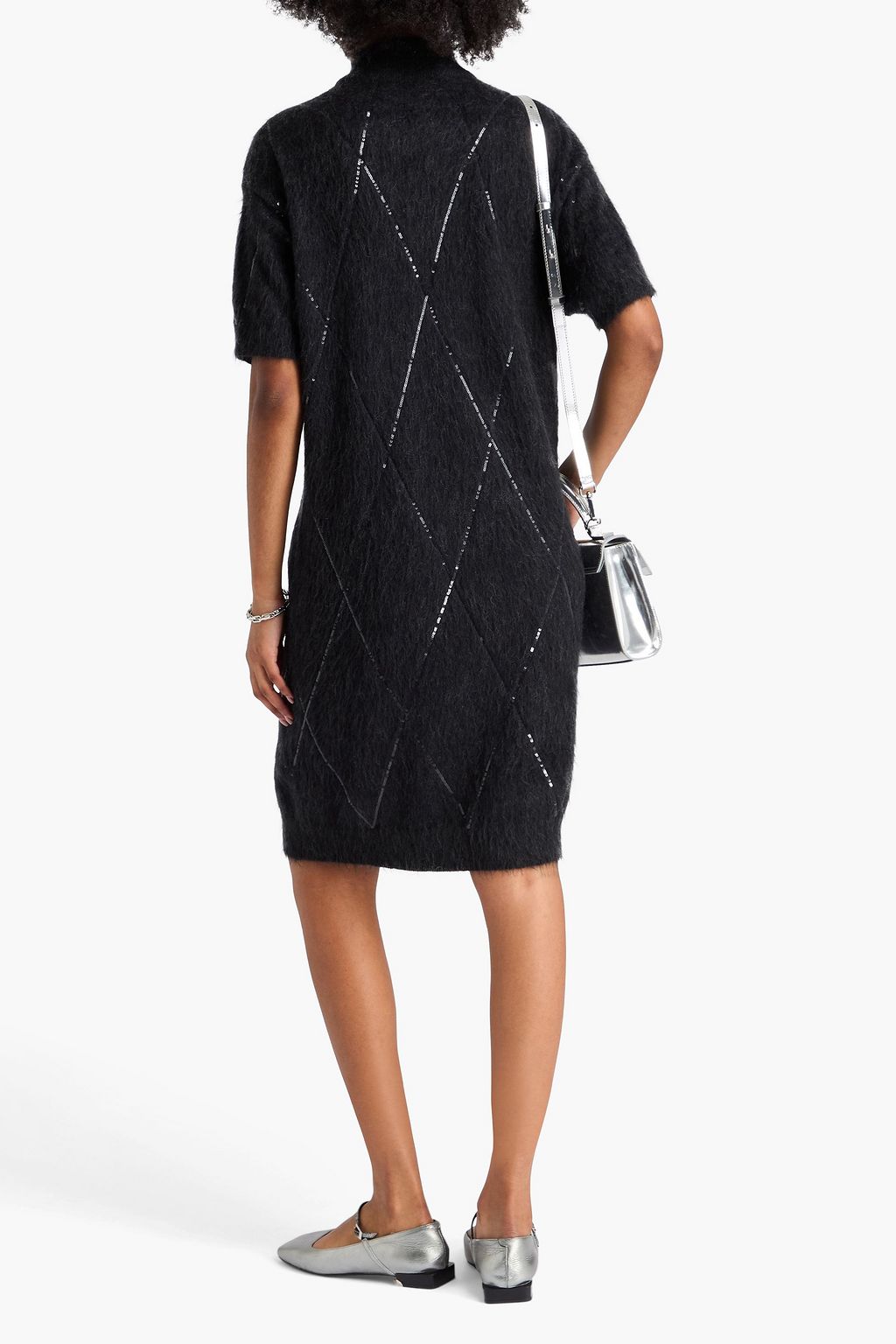 BRUNELLO CUCINELLI Sequin-embellished brushed knitted dress