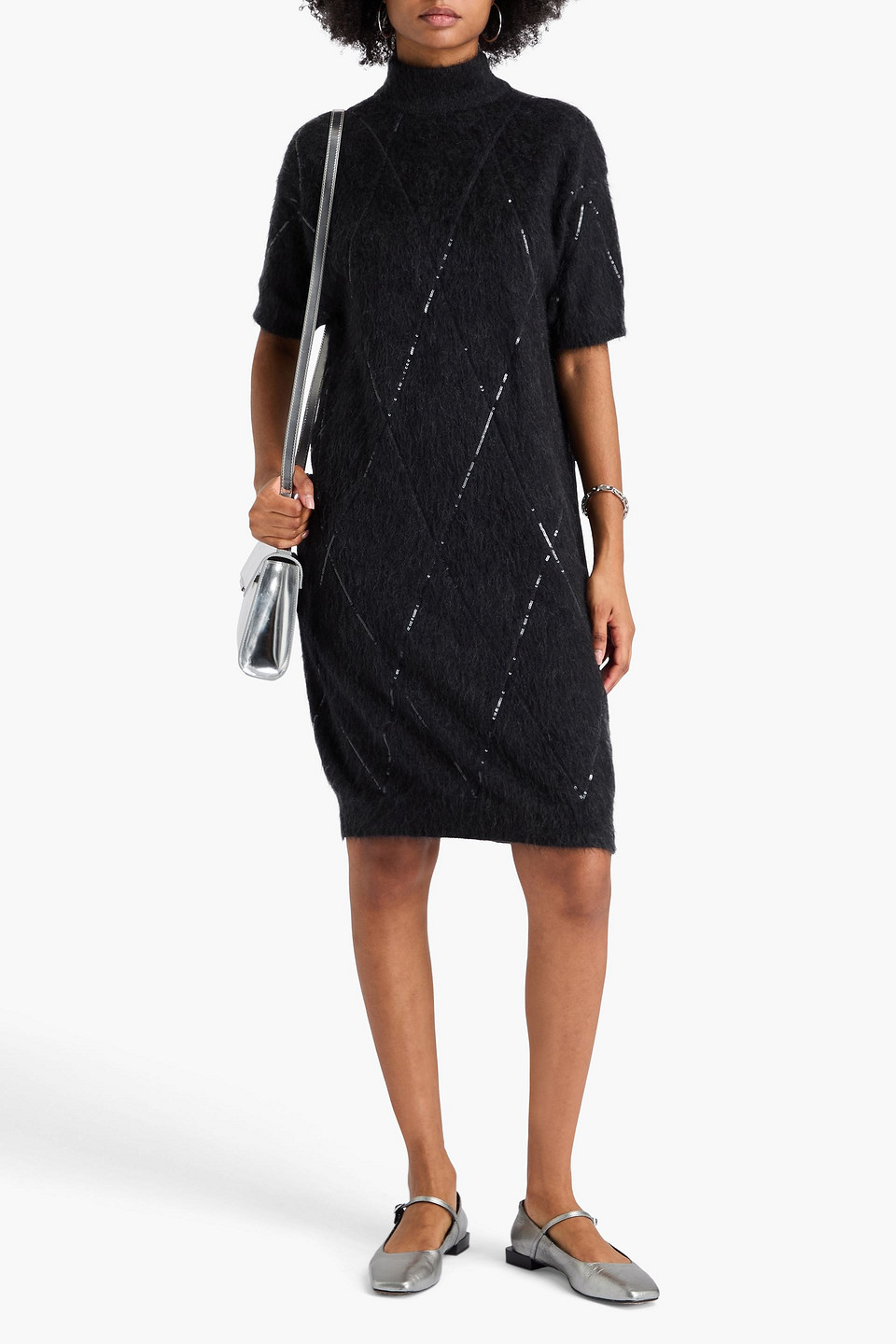 Brunello Cucinelli Sequin-embellished Brushed Knitted Dress