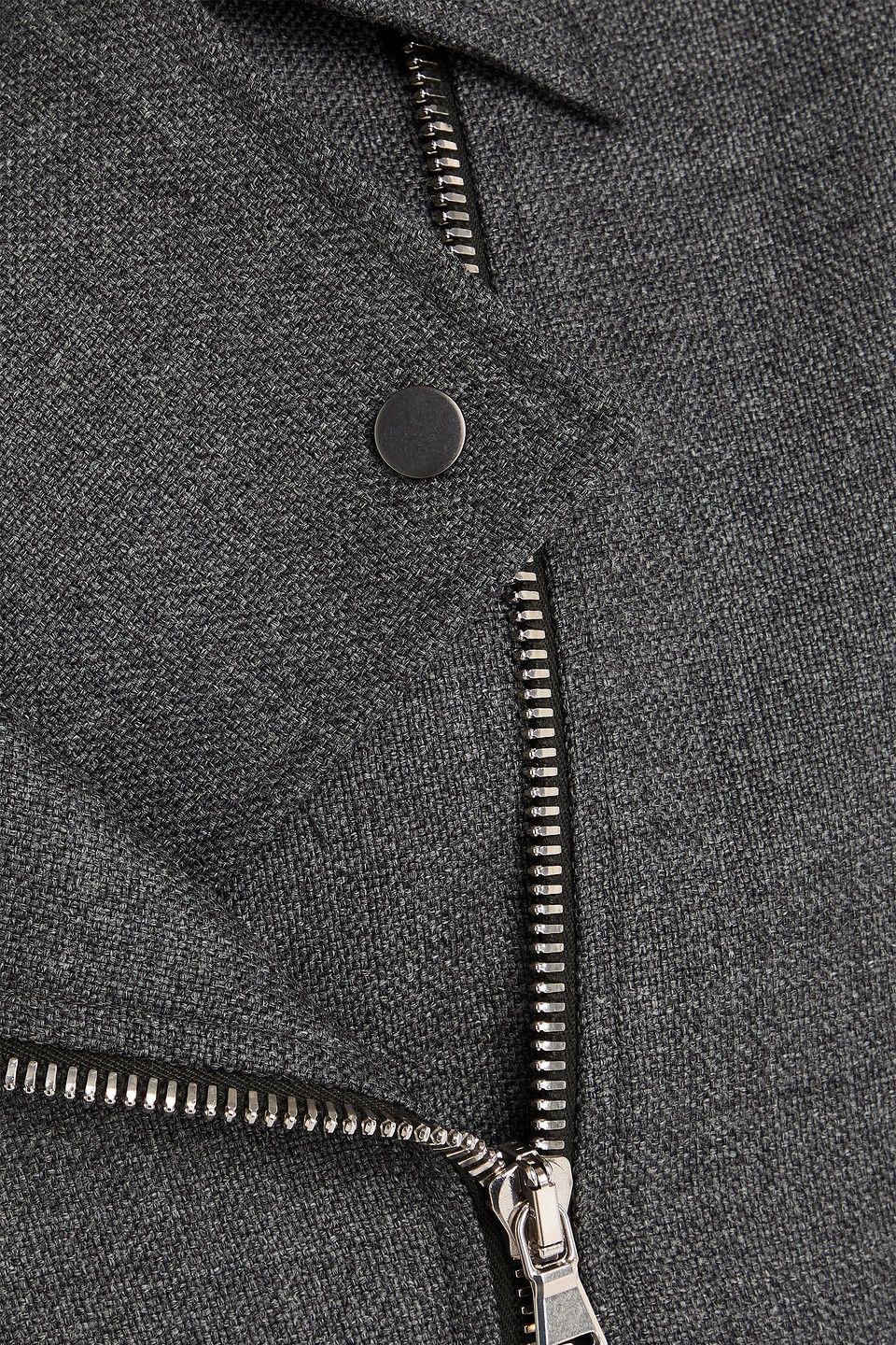 Brunello Cucinelli Bead-embellished Wool Biker Jacket In Brown