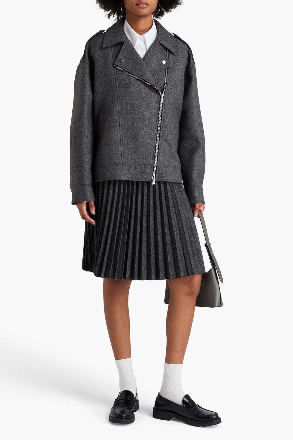 BRUNELLO CUCINELLI Bead-embellished wool biker jacket