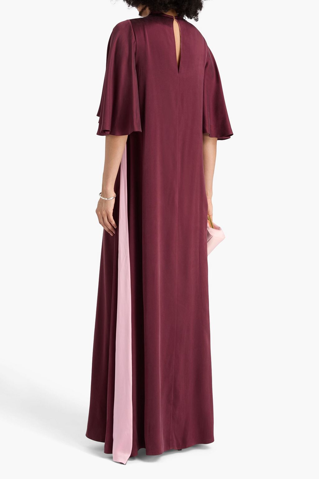 ROKSANDA Kalydria cape-effect two-tone washed silk-satin gown