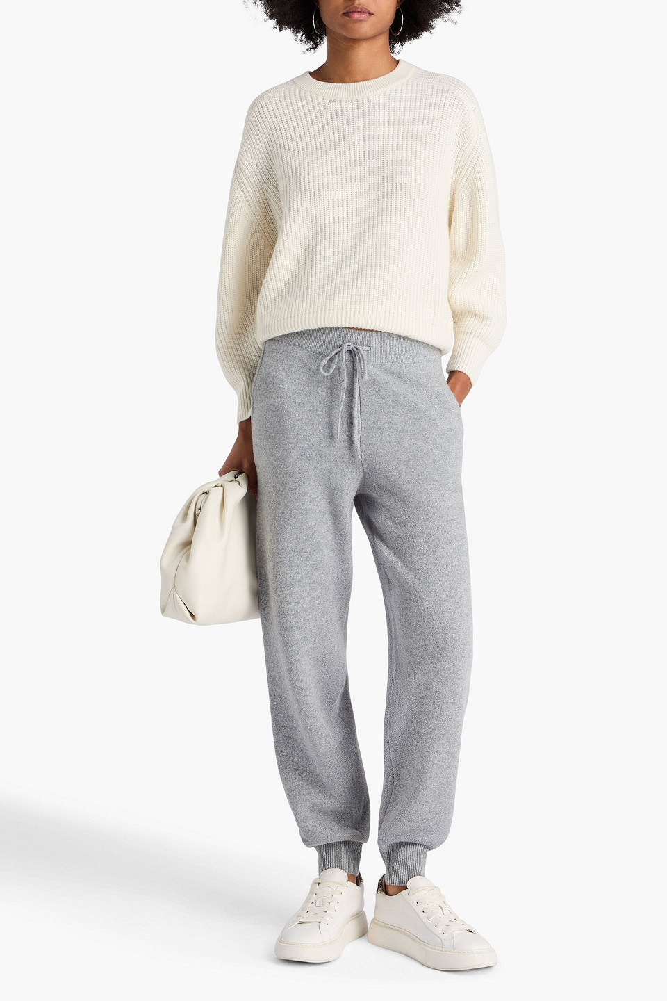  Loulou De Saison - Marcela Gerippter Kaschmirpullover - Weiß - Xs 
