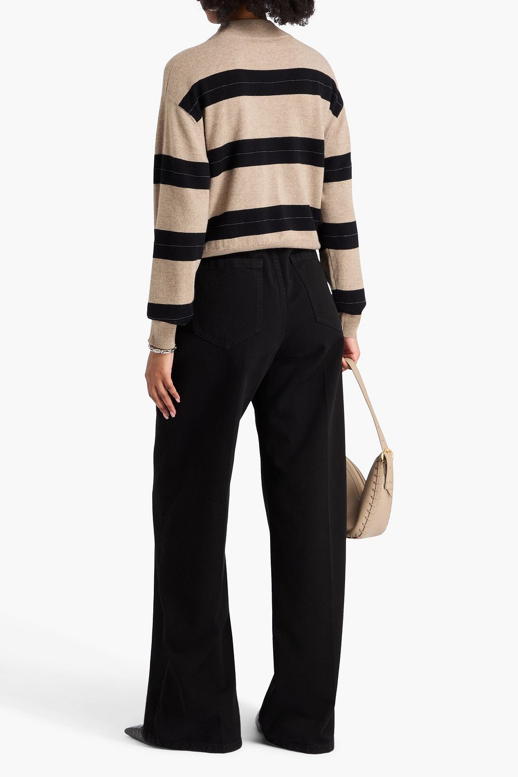 BRUNELLO CUCINELLI بنطال جينز بأرجل واسعة وخصر عالٍ