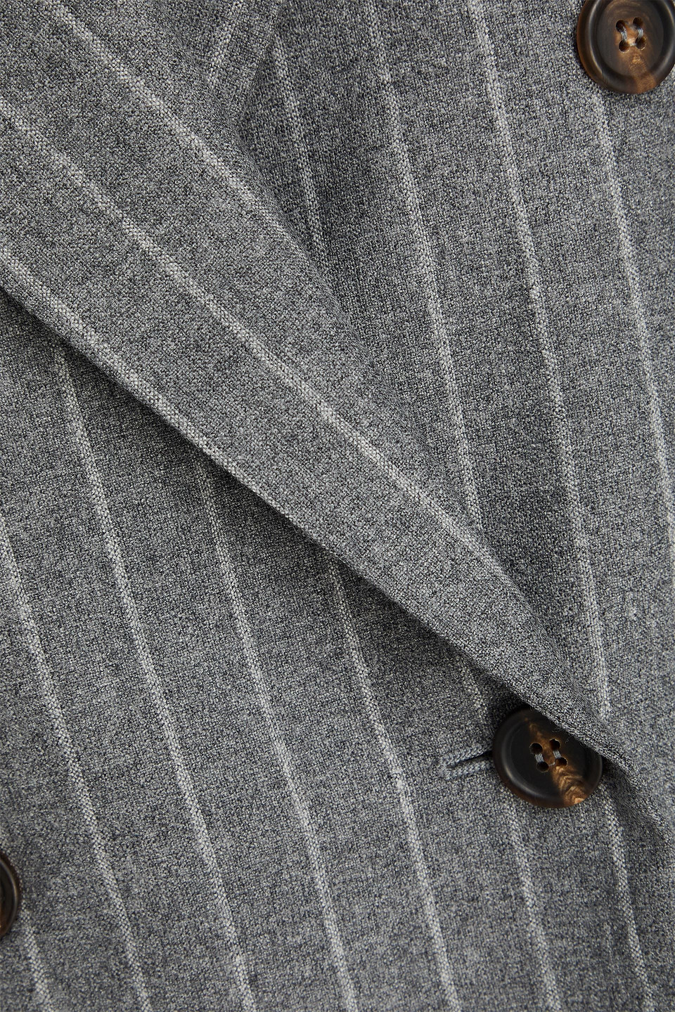 Brunello Cucinelli Pinstripe Double-breasted Blazer In Gray