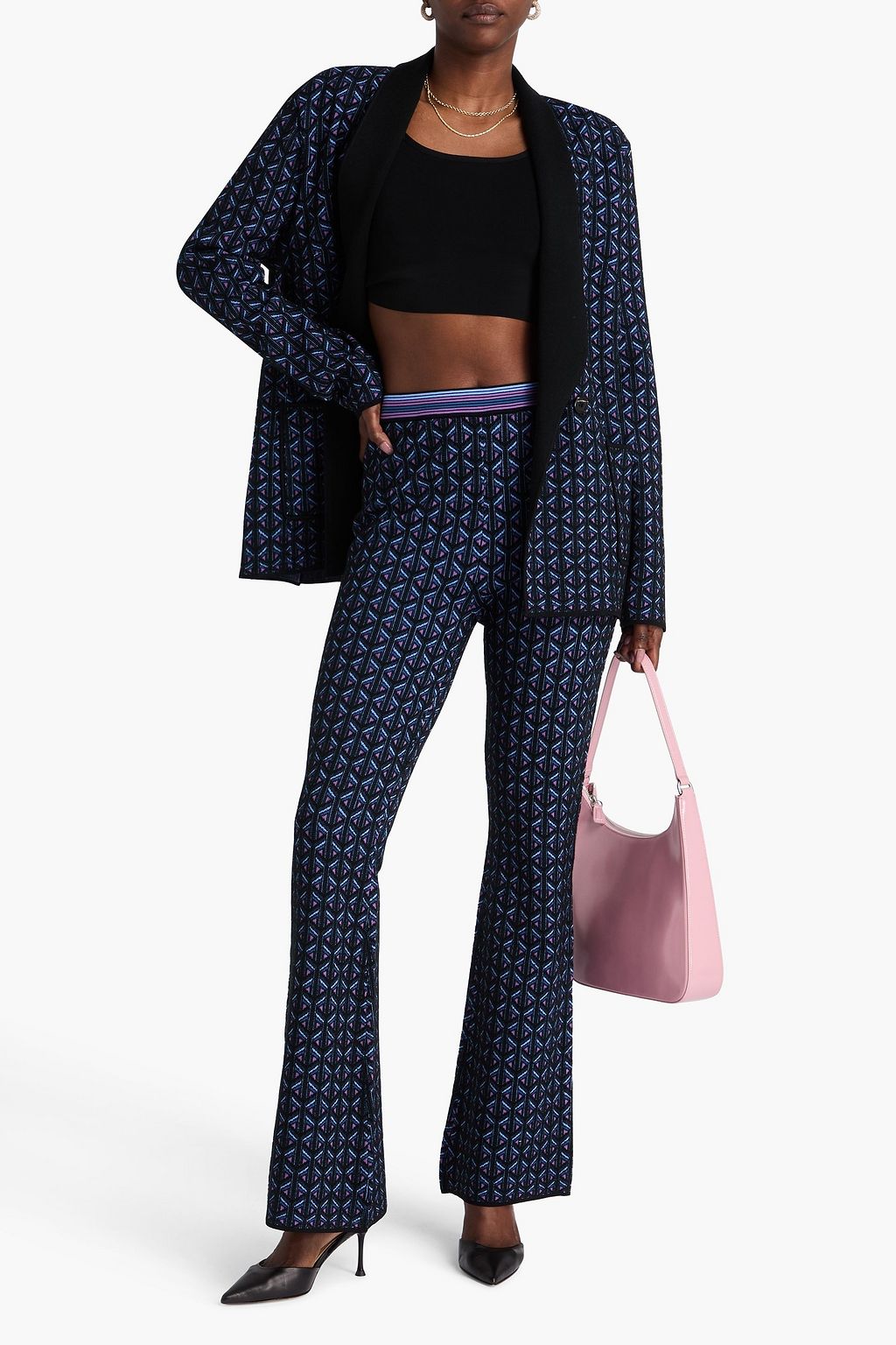 DIANE VON FURSTENBERG Ashdon jacquard-knit flared pants